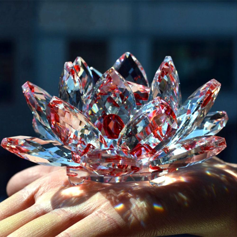 60-140mm Crystal Lotus Flower  - Paper Weight Crystal recension och pris
