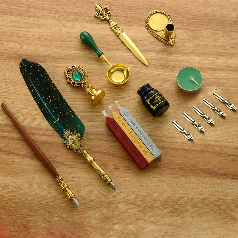 Classic Calligraphy Feather Pe - Wax Seal Stamp Set recension och pris