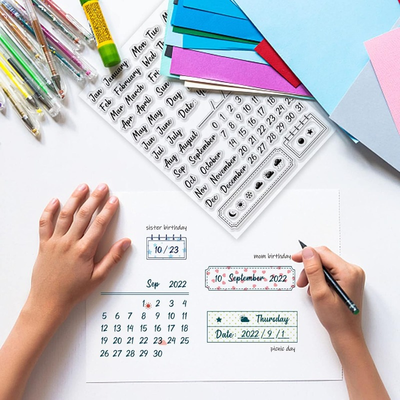 1PC 8.3x5.8in Calendar Clear S - Rubber Date Stamp recension och pris