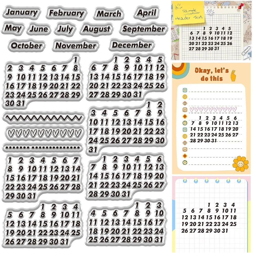 Calendar Date Clear Stamps Vin - Rubber Date Stamp recension och pris