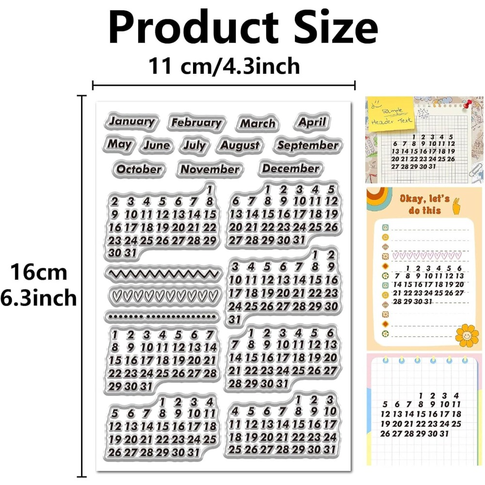 Calendar Date Clear Stamps Vin - Rubber Date Stamp recension och pris