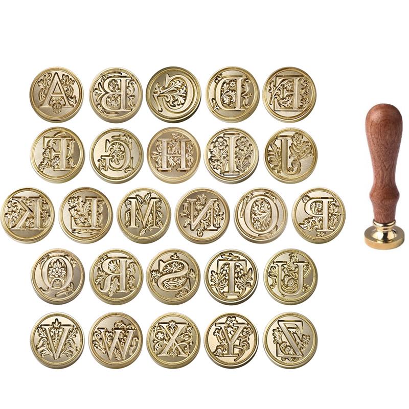 A-Z Vintage Sealed Wax Stamp H - Wax Seal Stamp Set recension och pris