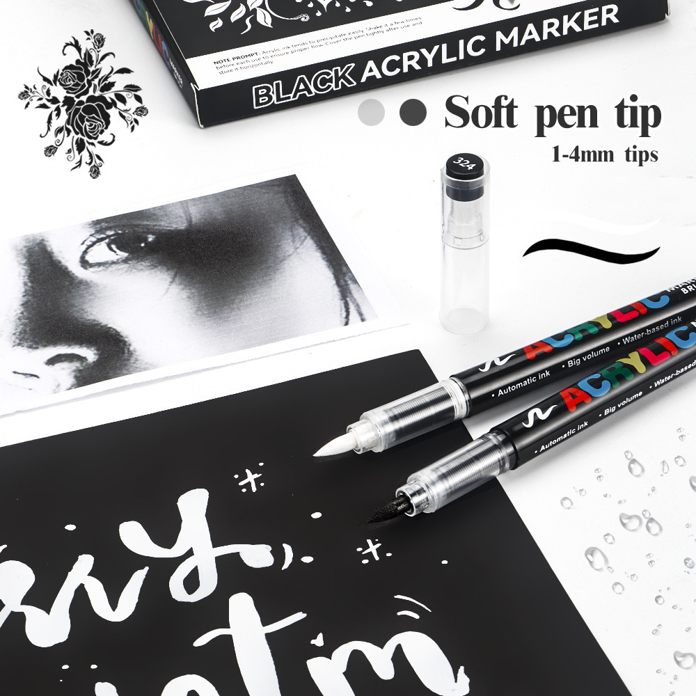 12Pcs Black/White Premium High - Copic Marker Sketch recension och pris