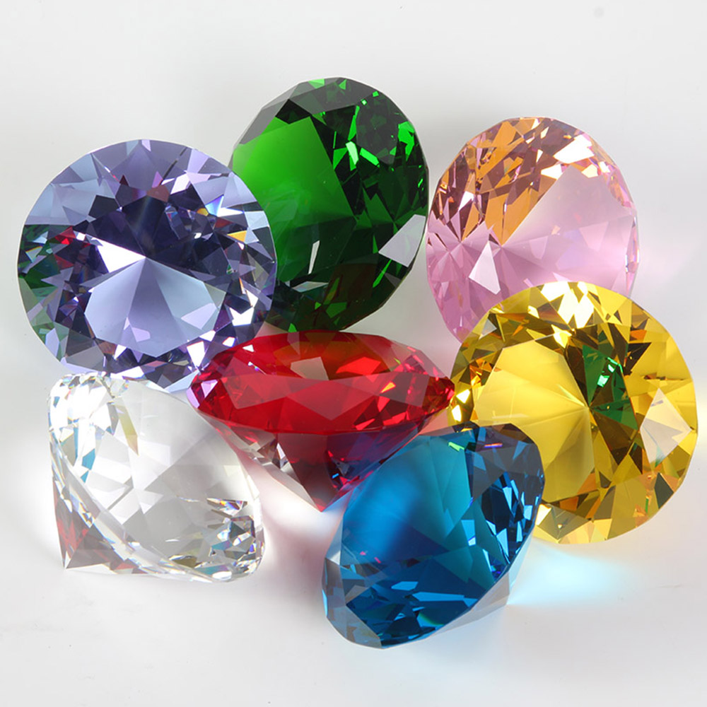10 Colors Crystal Diamond Shap - Paper Weight Crystal recension och pris