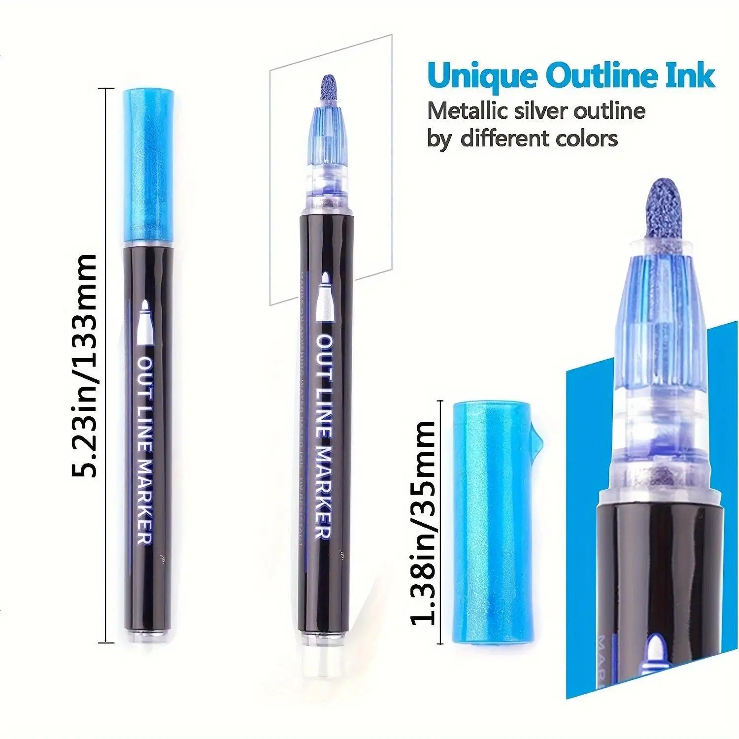 Dual-Tip Metallic Art Pens wit - Correction Pen Fine recension och pris