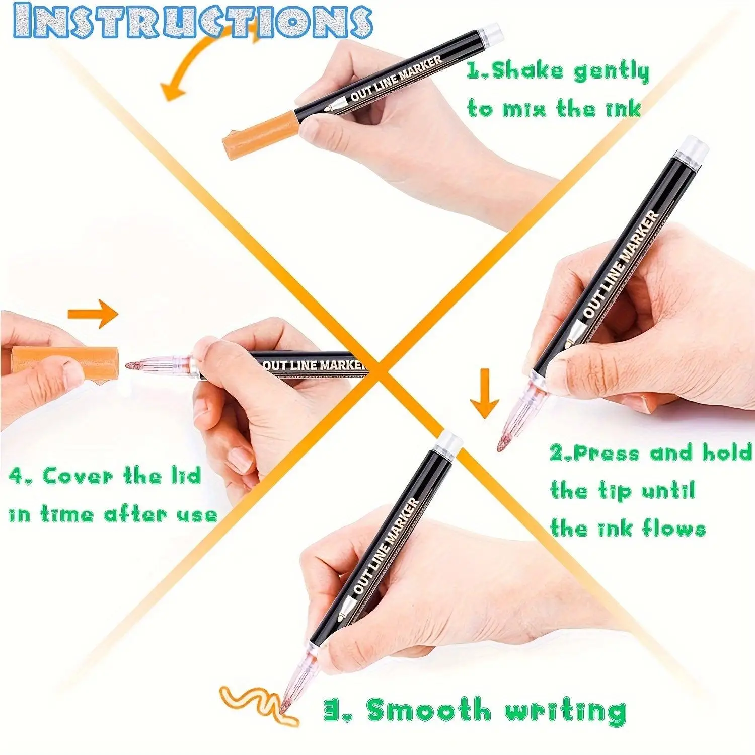 Dual-Tip Metallic Art Pens wit - Correction Pen Fine recension och pris